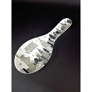 Spoon Rest New York Skyline Statue of Liberty Black White Ceramic Free Shipping